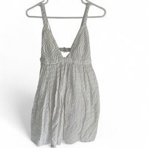 White Textured Sleeveless Dress